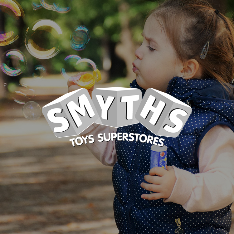 footer_client_smyths Girl with bubbles for Smyths Toys and Enovation