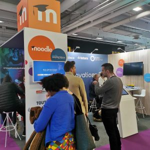 Enovation stand at Learning Technologies Paris 2024 - Moodle Partner