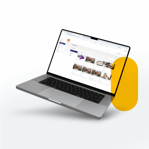 Computer showing Depaul e-learning screen shot