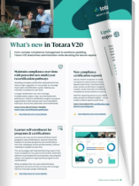 Nouveautés de Totara V20